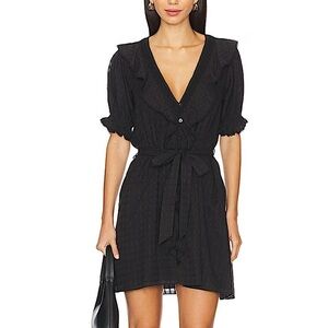 Show me your mumu black Marissa ruffled mini dress